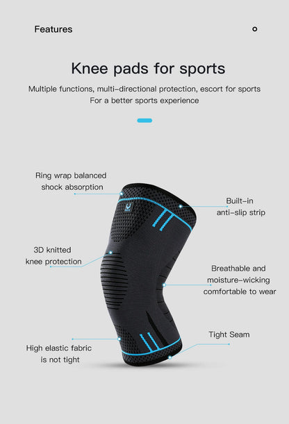 Compression Knee Support Sleeve - Elastic, Breathable, Sports Protector