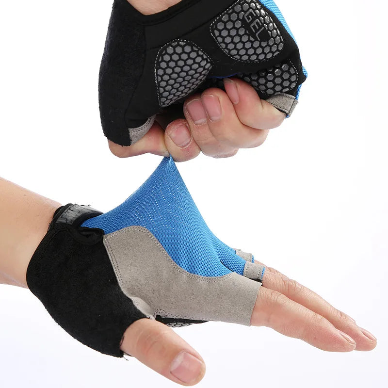 Half Finger Gym Gloves: Anti-Slip, Breathable for Bodybuilding & Crossfit