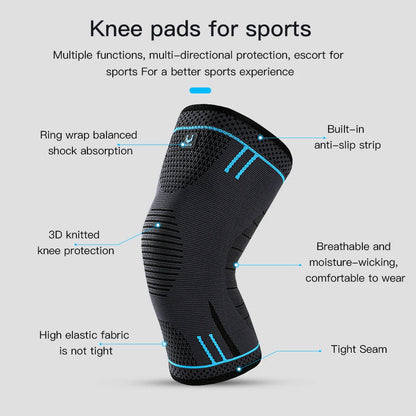 Compression Knee Support Sleeve - Elastic, Breathable, Sports Protector