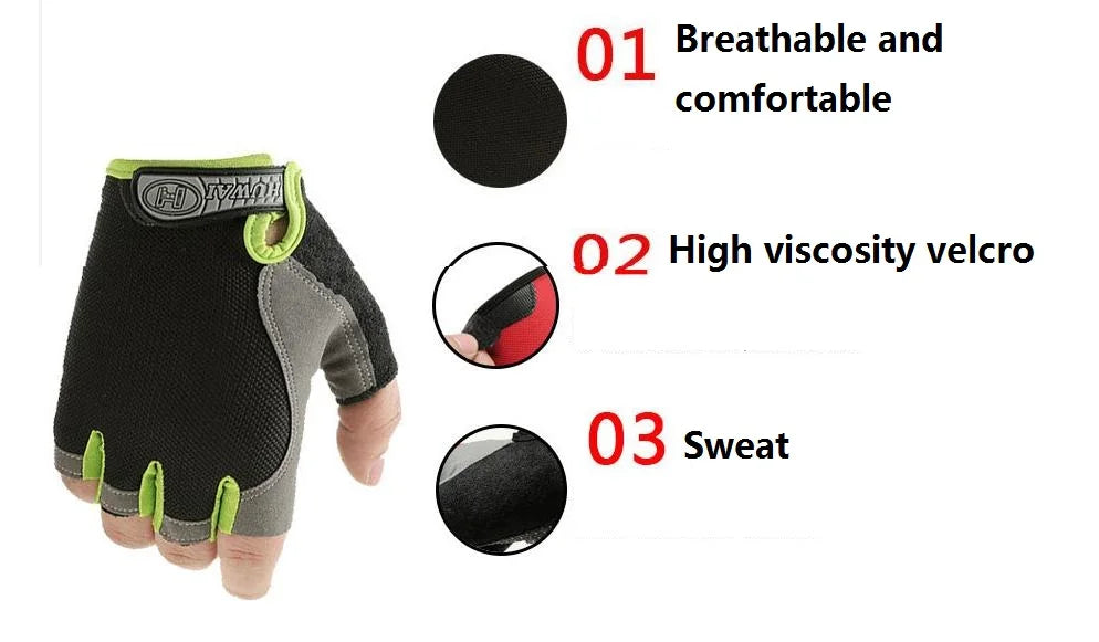 Half Finger Gym Gloves: Anti-Slip, Breathable for Bodybuilding & Crossfit